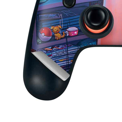 Pink Hair Anime Gamer Girl by Ivy Dolamore Google Stadia Controller Skin