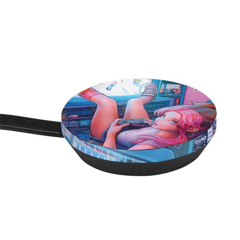 Pink Hair Anime Gamer Girl by Ivy Dolamore Google Stadia Controller Skin