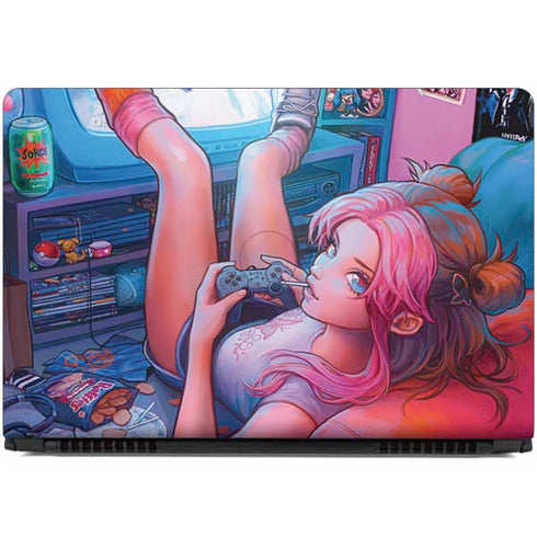 Pink Hair Anime Gamer Girl by Ivy Dolamore Dell Inspiron Skin