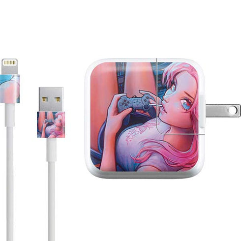 Pink Hair Anime Gamer Girl by Ivy Dolamore iPad Charger (10W USB) Skin