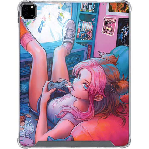 Pink Hair Anime Gamer Girl by Ivy Dolamore iPad Pro 12.9in (2020) Clear Case