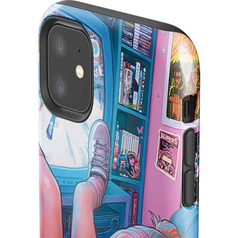 Pink Hair Anime Gamer Girl by Ivy Dolamore iPhone 11 Impact Case