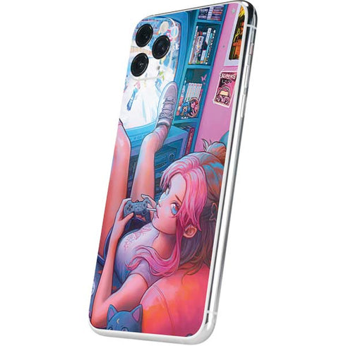 Pink Hair Anime Gamer Girl by Ivy Dolamore iPhone 11 Pro Max Skin