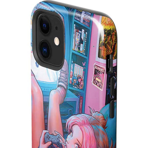 Pink Hair Anime Gamer Girl by Ivy Dolamore iPhone 12 Impact Case