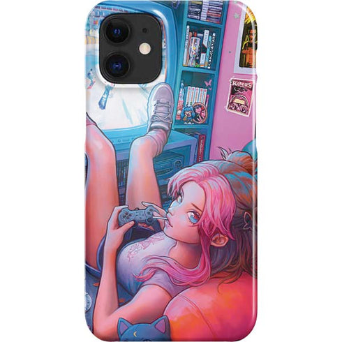 Pink Hair Anime Gamer Girl by Ivy Dolamore iPhone 12 Mini Lite Case