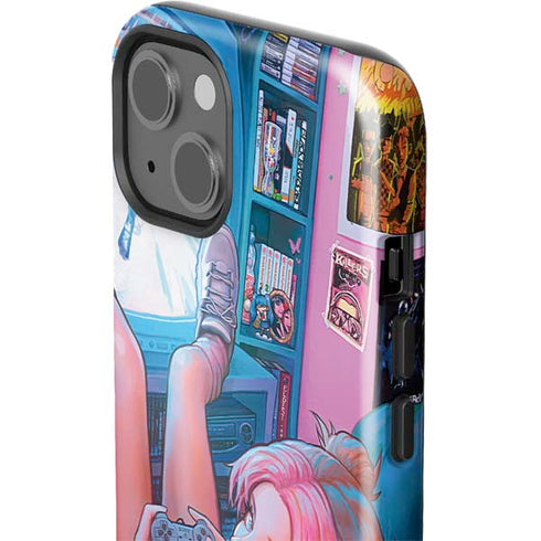 Pink Hair Anime Gamer Girl by Ivy Dolamore iPhone 15 Plus Impact Case