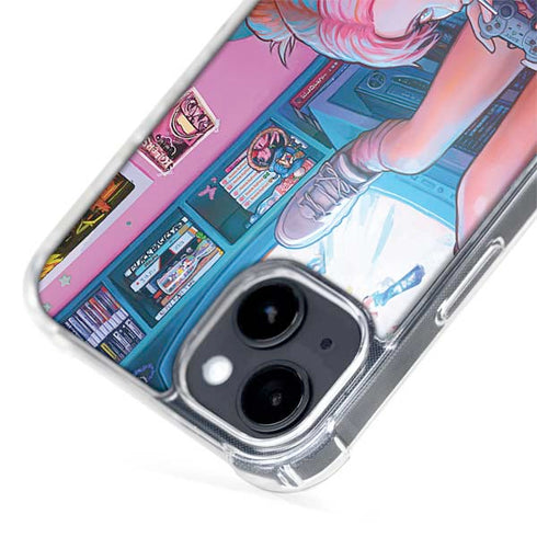 Pink Hair Anime Gamer Girl by Ivy Dolamore iPhone 15 Plus MagSafe Case