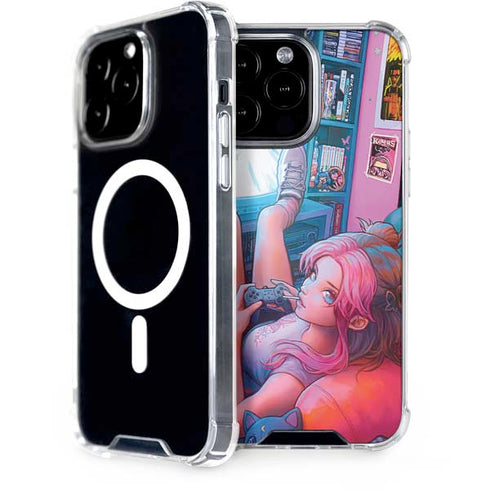 Pink Hair Anime Gamer Girl by Ivy Dolamore iPhone 15 Pro Max MagSafe Case