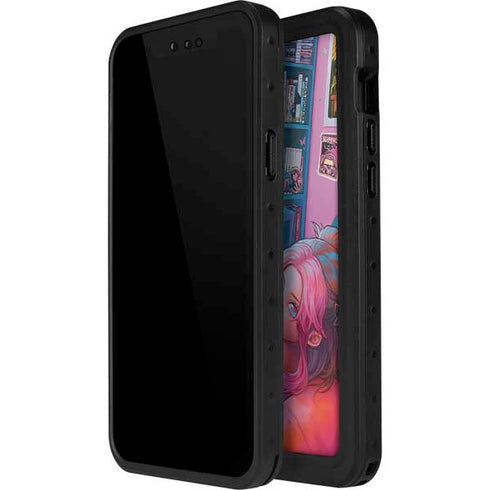 Pink Hair Anime Gamer Girl by Ivy Dolamore iPhone 14 Pro Max Waterproof Case