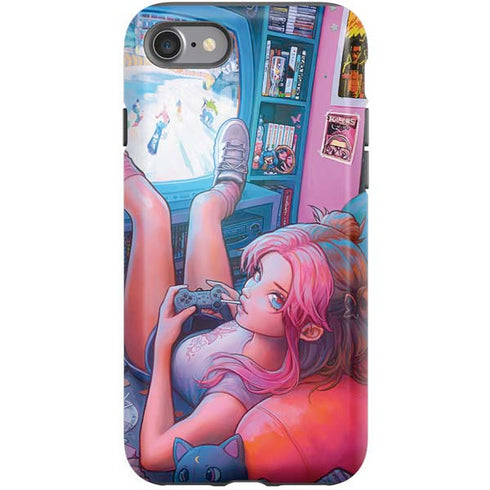 Pink Hair Anime Gamer Girl by Ivy Dolamore iPhone SE (2nd & 3rd Gen) Pro Case