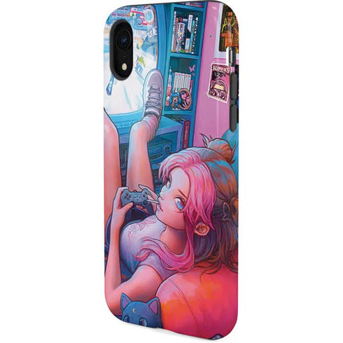 Pink Hair Anime Gamer Girl by Ivy Dolamore iPhone XR Pro Case