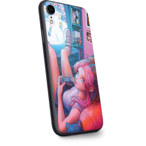 Pink Hair Anime Gamer Girl by Ivy Dolamore iPhone XR Skin