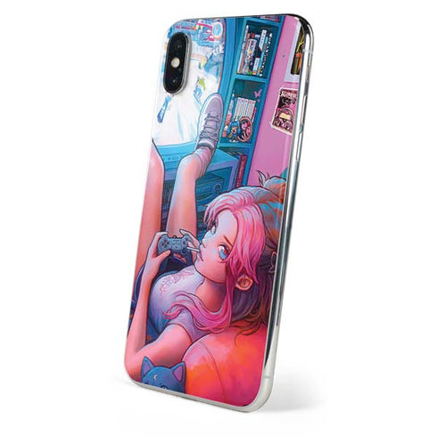 Pink Hair Anime Gamer Girl by Ivy Dolamore iPhone XS Max Skin
