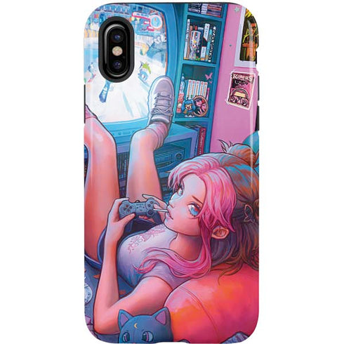 Pink Hair Anime Gamer Girl by Ivy Dolamore iPhone XS Pro Case