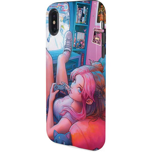 Pink Hair Anime Gamer Girl by Ivy Dolamore iPhone XS Pro Case