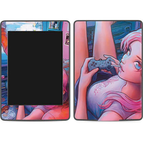 Pink Hair Anime Gamer Girl by Ivy Dolamore Amazon Kindle Skin
