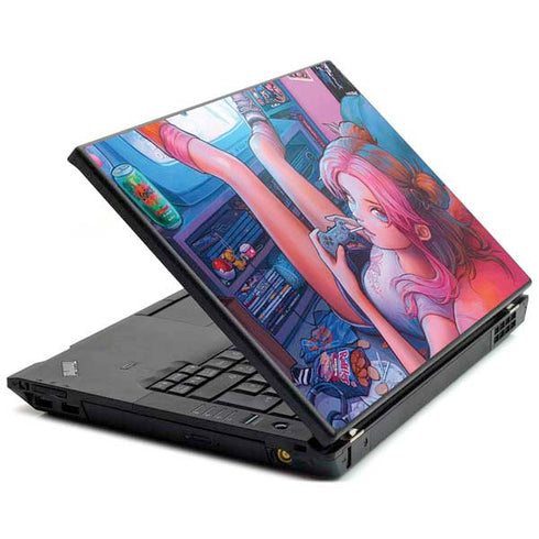 Pink Hair Anime Gamer Girl by Ivy Dolamore Lenovo T420 Skin