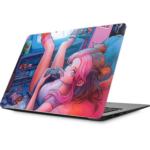 Pink Hair Anime Gamer Girl by Ivy Dolamore Apple MacBook Skin