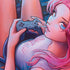 Pink Hair Anime Gamer Girl by Ivy Dolamore Moto E5 Play Skin