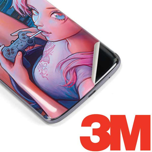 Pink Hair Anime Gamer Girl by Ivy Dolamore Moto E5 Plus Skin
