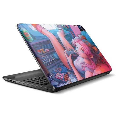 Pink Hair Anime Gamer Girl by Ivy Dolamore HP Notebook Skin