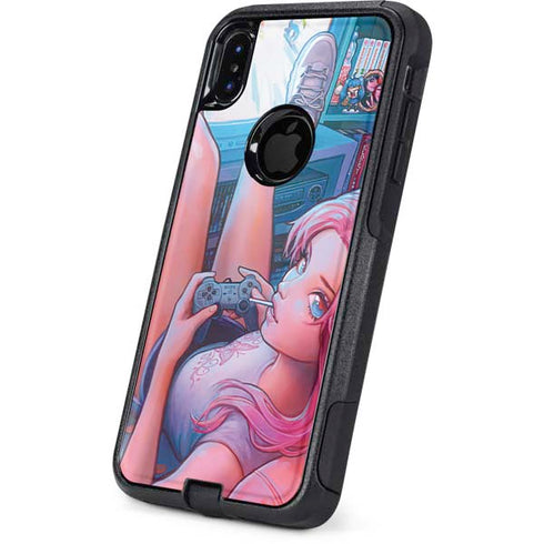 Pink Hair Anime Gamer Girl by Ivy Dolamore Otterbox Commuter iPhone Skin
