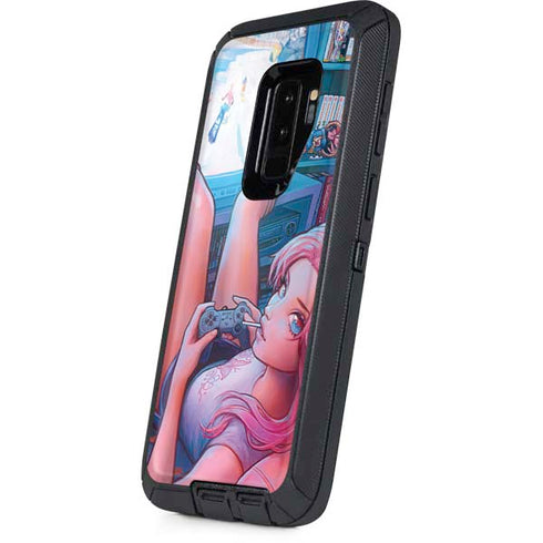 Pink Hair Anime Gamer Girl by Ivy Dolamore Otterbox Defender Galaxy Skin