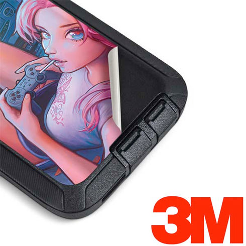 Pink Hair Anime Gamer Girl by Ivy Dolamore Otterbox Defender Galaxy Skin