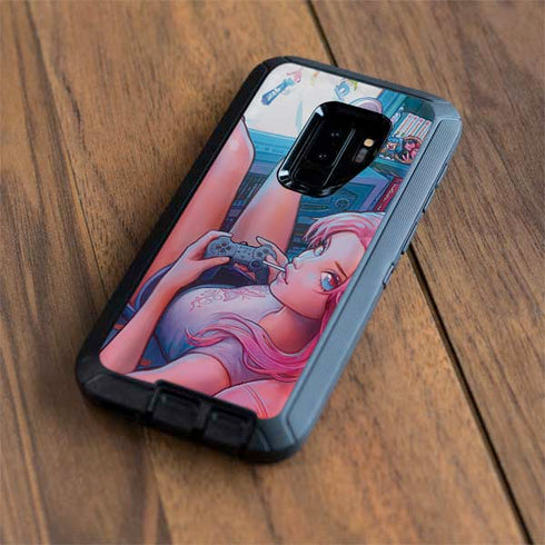 Pink Hair Anime Gamer Girl by Ivy Dolamore Otterbox Defender Galaxy Skin