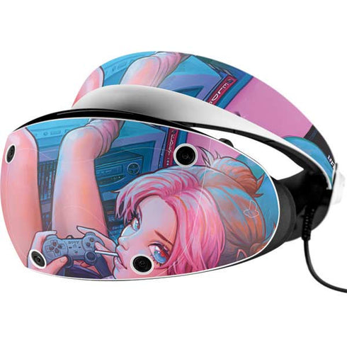 Pink Hair Anime Gamer Girl by Ivy Dolamore PlayStation VR2 Skin
