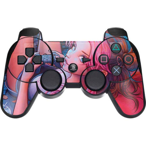 Pink Hair Anime Gamer Girl by Ivy Dolamore PS3 Dual Shock wireless controller Skin