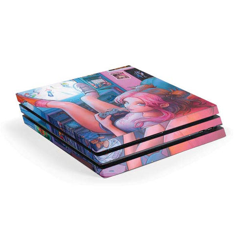 Pink Hair Anime Gamer Girl by Ivy Dolamore PS4 Pro Console Skin