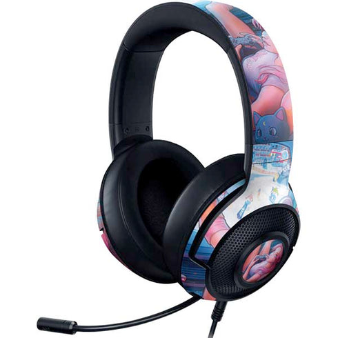 Pink Hair Anime Gamer Girl by Ivy Dolamore Razer Kraken X Skin