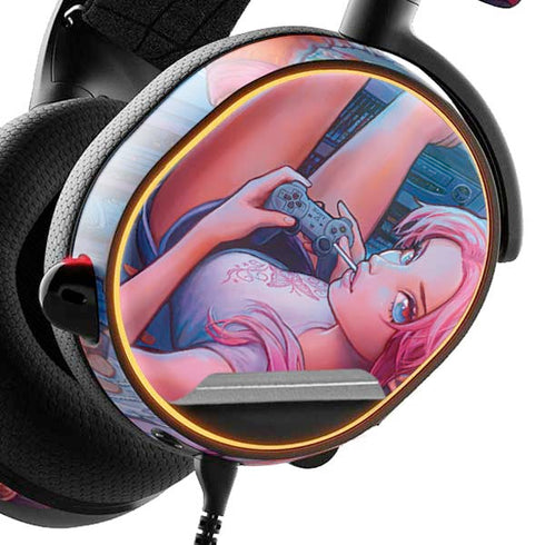 Pink Hair Anime Gamer Girl by Ivy Dolamore SteelSeries Arctis 5 Skin