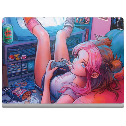 Pink Hair Anime Gamer Girl by Ivy Dolamore Surface Book 2 15in Skin