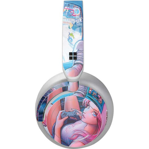 Pink Hair Anime Gamer Girl by Ivy Dolamore Surface Headphones Skin