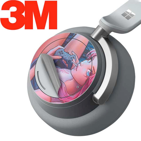 Pink Hair Anime Gamer Girl by Ivy Dolamore Surface Headphones Skin