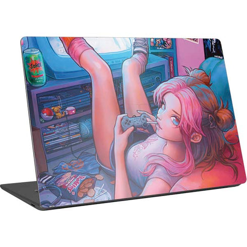 Pink Hair Anime Gamer Girl by Ivy Dolamore Surface Laptop 4 15in Skin