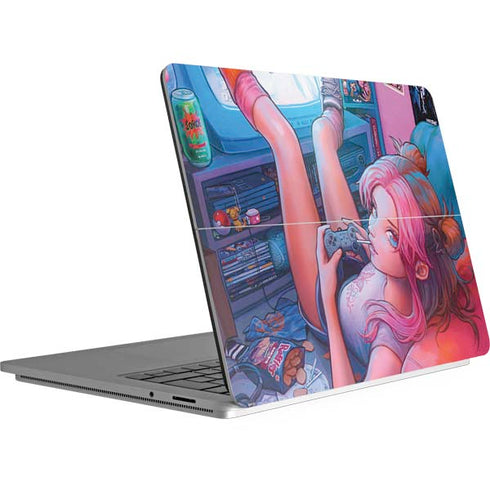 Pink Hair Anime Gamer Girl by Ivy Dolamore Surface Laptop Studio Skin