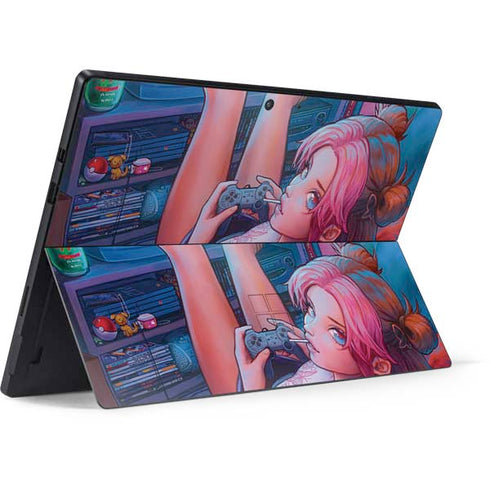 Pink Hair Anime Gamer Girl by Ivy Dolamore Surface Pro 7 Skin