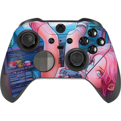 Pink Hair Anime Gamer Girl by Ivy Dolamore Xbox Elite Wireless Controller Series 2 Skin