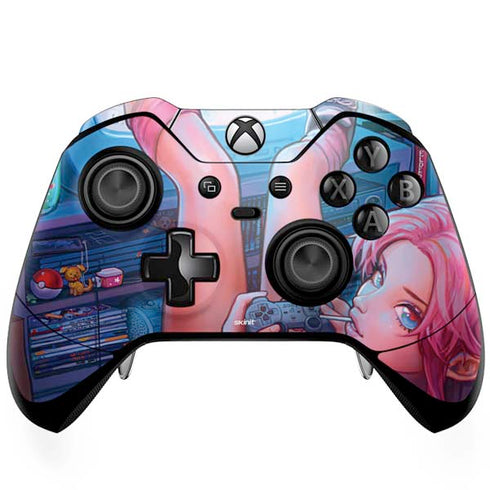 Pink Hair Anime Gamer Girl by Ivy Dolamore Xbox One Elite Controller Skin