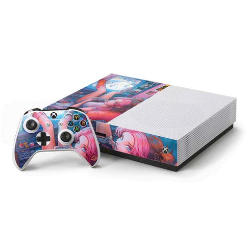 Pink Hair Anime Gamer Girl by Ivy Dolamore Xbox One S Console and Controller Bundle Skin