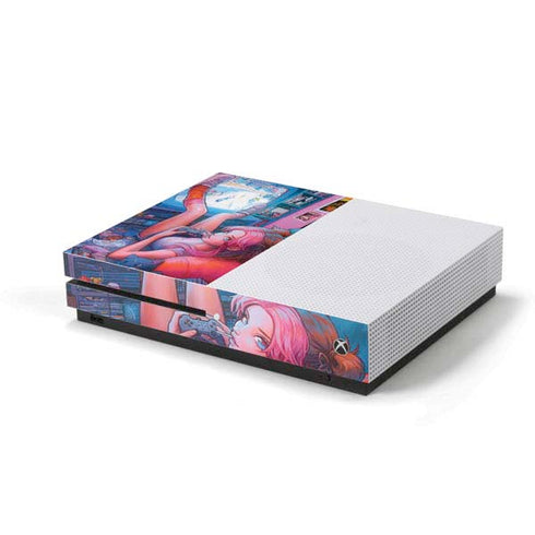 Pink Hair Anime Gamer Girl by Ivy Dolamore Xbox One S Console Skin