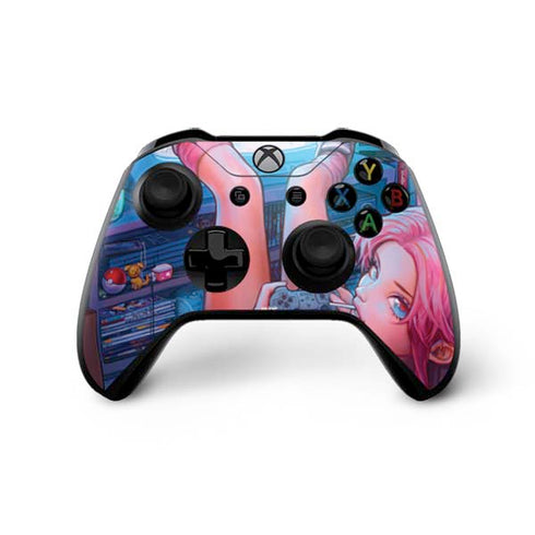 Pink Hair Anime Gamer Girl by Ivy Dolamore Xbox One X Controller Skin