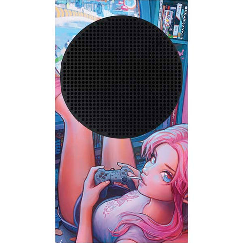 Pink Hair Anime Gamer Girl by Ivy Dolamore Xbox Series S Console Skin