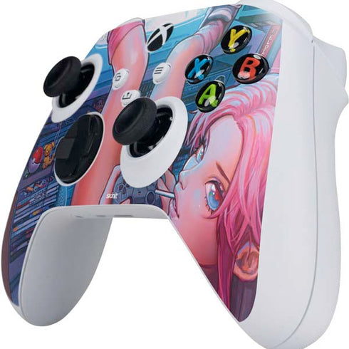 Pink Hair Anime Gamer Girl by Ivy Dolamore Xbox Series S Controller Skin