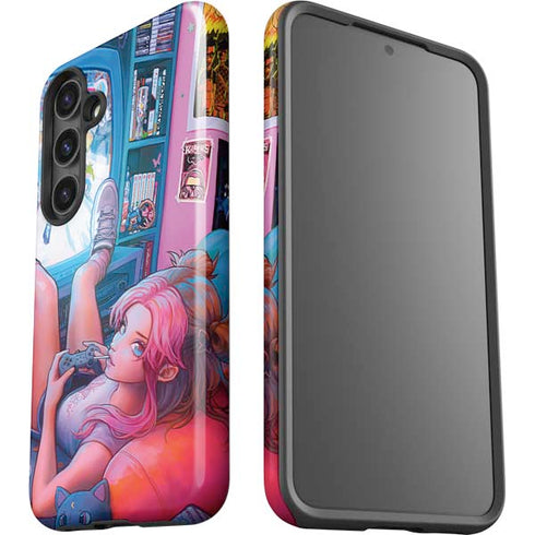 Pink Hair Anime Gamer Girl by Ivy Dolamore Galaxy S24 Impact Case