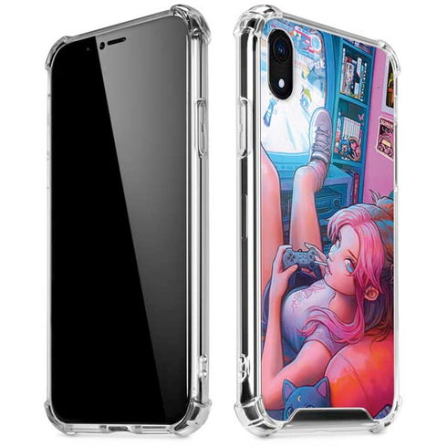 Pink Hair Anime Gamer Girl by Ivy Dolamore iPhone XR Clear Case