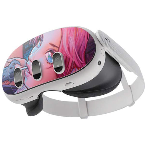 Pink Hair Anime Gamer Girl by Ivy Dolamore Meta Quest 3 Skin